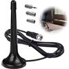 RaitWahl Antenna radio FM DAB+ con base magnetica e cavo da 3m, antenna telescopica 75 Ohm per DAB+ e FM, sistemi HiFi, ricevitori AV, home theater, sintonizzatori stereo, radio portatili