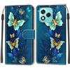 KENHONER Cover Compatibile con Honor 400 Lite 5G, Premium Pelle PU Portafoglio Flip Libro Custodia per Honor 400 Lite [Protezione Completa] - Farfalla