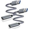BASESAILOR Cavo Adattatore USB 3.0 a USB C 1M 2Pezzi,USBC Femmina A Maschio Connettore Tipo A 3.1 5Gbps per Caricatore,iPhone 17 17e Air 16 15 14 13 Pro Max Plus,Samsung Galaxy S26 S25 S24 A56 A55 A54