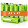 100% PeakPower Batterie Ricaricabili AA - Set da 12 - Serie 2600 | 100% PeakPower | Pile Stilo NIMH AA - Alta Capacità