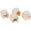 Small Foot Scatolina per Denti da Latte in Legno con Bordo in Silicone, Motivi Adatti ai Bambini Come Leone/Balena/Unicorno/Dinosauro, 4 scatoline per conservare i Denti da Latte, 12727