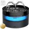 DOOOB Fontanella per Gatti, 2.1L/71oz Fontana per Gatti | Automatico Fontanella Gatto con Luce a LED e Pompa Ultra Silenziosa, Fontana per Gatto con 3 Filtris e 3 Spugnes