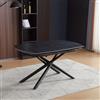 Indomita Tavolo Girevole allungabile Piano Ceramica Effetto Marmo Nero Opaco Astrid 140x90x76H