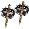 Horolam 2 Pezzi Spada da Pirata, Spada da Pirata con Fiocco Appuntito Costume da Pirata Accessori da Donna per Donne Halloween Carnevale (Edizione Classica)
