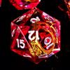 ORUZA Set di 7 dadi in resina poliedrici con bordo affilato, per Dungeons and Dragons, giochi di ruolo e MTG, per giochi di ruolo da tavolo Dungeons and Dragons, colore: rosso e bianco