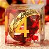 DNDND Ring DND Set di dadi Sharp Edge DNDND 7 pezzi Swirl resina rosso sangue con anello magico signore all'interno per Dungeons & Dragons - Dragon Box Gifts