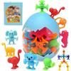 BelleStyle Giochi Bagnetto Neonato, 26 Pezzi Giocattolo a Ventosa in Silicone con Organizzatore, Giocattolo Sensoriale da Viaggio Giocattoli Bagno Educativi Regalo per Bambini 3 4 5 6 7 Anni