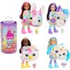 Barbie Cutie Reveal Chelsea Doll & Accessories, bambola piccola serie Color Dream in costume di peluche con 6 sorprese tra cui cambiamento di colore (gli stili possono variare)