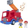 Blippi BLP0159 Divertenti funzioni di Ruota Libera per camion, veicoli da pompiere, suoni e frasi - Veicoli educativi per bambini piccoli e piccoli, rosso