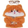 niannyyhouse Vestiti per bambola di peluche, 20 cm, con cappuccio, occhiali, felpa calda da 20,3 cm (arancione)