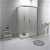 Auria Box Doccia Angolare 100x100 cm - Cabina Doccia con Porta Scorrevole Vetro Temperato 6mm,Opaco e Anticalcare con Profilo in Alluminio Cromato e Chiusura Magnetica - Facile da Installare e Pulire