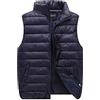 Fulidngzg Piumino Smanicato Uomo Donna 100 Grammi Invernale M-6XL con Colletto Alto e Cerniera Senza Cappuccio Gilet Imbottito Trapuntato Casual Leggero Primaverile per Lavoro Sportivo,Blu Scuro,3XL