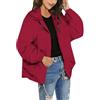 Generic Giacca softshell da donna, leggera, traspirante, con chiusura lampo, per le mezze stagioni, a vento, con cappuccio, a maniche lunghe, per il tempo libero, oversize, da donna, Colore: rosso, 3XL