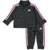 adidas Tuta da bambina in maglia, Nero / rosa chiaro, 12 mesi
