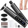 Pettidot 2 in 1 Lima Piedi Elettrica senza Fili 2600 mAh, Togli Calli Piedi 9 Velocità Regolabili 2 Testine in Nano-vetro, Pedicure Elettrico Professionale Leviga Talloni, Grigio