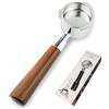 AolKee Schermo per caffè espresso 51 mm, Acciaio Inossidabile, manico in legno massello, espresso portafiltro senza fondo compatible avec Delonghi EC680 EC685