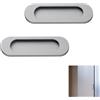 TASSFROO 2 maniglie autoadesive ovali scorrevoli, maniglie autoadesive per porte scorrevoli, senza punzonatura, in lega di alluminio, per porte scorrevoli, finestre, armadi (grigio opaco, 100 mm)