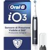 Oral-B iO 3 Spazzolino Elettrico Ricaricabile, con 1 Testina di Ricambio, Nero - 1 Testine di Ricambio per Spazzolino Elettrico, Copri Testine, Delicato sulle Gengive, Pulizia Denti Efficace