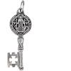 Minoplata Ciondolo chiave di San Benedetto in argento sterling invecchiato, 4cm x 1,3cm, Argento Sterling, Nessuna pietra preziosa, 42415