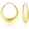 DTPsilver Orecchini a Cerchio per Donna in Argento Sterling 925 Placcati Oro 24K, Ipoallergenici Cerchi in Oro Grosso Orecchini per Donne Grandi Cerchio per Donne Matrimoni Compleanni Anniversari Natale