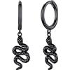 Silvora Orecchini Ear Cuff S925 Argento Sterling Nero Cuore Zirconi Diamanti per Donna Ragazza Regalo Compleano San Valentino Orecchini con Rivetti