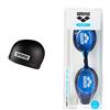 Arena Light Sensation II, Cuffia Unisex Adulto, Nero (Black), Taglia Unica & Zoom X-Fit Occhialini Nuoto Anti Appannamento, Unisex Adulto, Blu, 10 x 7 x 5 cm