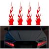 JNNJ 4 Pezzi Adesivo Fiamma Autos, Adesivi Riflettenti Auto Vinile Fiamma, Adesivi Auto Forma Fiamma Sportiva, Accessori Esterni Decorativi Universali per Autos, Camion(Rosso Riflettente)