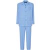 El Búho Nocturno Pigiama Uomo Lungo Cotone 100% - Popeline Set Classico Due Pezzi Giacca Maniche Lunghe Bottoni - Abbigliamento Notte Ospedale Leggero Autunno Estate Taglie Forti - Blu 1536, XL