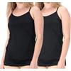 BestSale247 Confezione da 3 canottiere da donna con spalline sottili regolabili, in morbido tessuto in microfibra senza ferretto, Confezione da 2 pezzi/beige, XXL/3XL