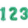 Folat 65910 Palloncino di alluminio Numero Figura 0 Verde Metallizzato Opaco 86 cm - decorazione palloncino di elio per compleanno, anniversario