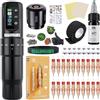 Dragonhawk Kit Tatuaggi Atom2 Pro Macchinetta Tatuaggi Penna Senza Fili Rotativa Tattoo Machine con 7 Strokes Length, 2.4-4.2mmTatuaggio per Principianti