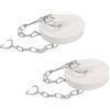 QUARKZMAN 2pz Tappi Vasca, Tappi Vasca Gomma 48-49mm Tappo per Scarico Lavello Cucina, Tappo per Scarico Bagno con Anello Trazione e Catena Acciaio Inox, Bianco