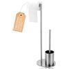 aichilra Set da toilette autoportante, portarotolo in acciaio inox in piedi con scopino, senza forare, supporto per carta igienica per ogni bagno