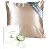 townssilk Federa seta cuscino,100% naturale seta di gelso 19momme,doppia faccia,benefica per capelli e pelle,ipoallergenica,cerniera nascosta,1 pz,40x40cm,Lightbronze