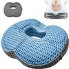 GBKDQQ Cuscino ortopedico, anti-decubito, per sedia da ufficio, ergonomico, sollievo dal coccige, emorroidi, fianchi, cuscino per il coccige, per divano, ufficio, auto, sedia a rotelle (blu+grigio)