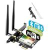 Ubit Scheda WiFi 6E Scheda di rete 5400Mbp/s Adattatore Wireless PCI Express AX210N Bluetooth 5.2 | MU-MIMO | OFDMA | Latenza ultra bassa