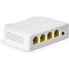 YuLinca Extender Gigabit PoE 4 Porte - IEEE 802.3 af/at 30W Ripetitore Con 10/100/1000 Mbps, Supporto a Parete e Din Rail Mount Passthrough Switch
