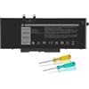 HJTPOWER 3HWPP Batteria per laptop per Dell Latitude 14 5401 5411 15 5501 5511 Precision 3541 3551 Series 17 7706 15 7500 7506 2-in-1 Black Edition 3PCVM 10X1J 1VY7F 401D9 JG75F N2NLL T6DC2 YPVX3