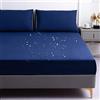 Odot Lenzuolo sotto con Angoli Impermeabile, Tinta Unita Lenzuola Coprimaterasso con Angoli, profondità 30cm, per Letto Singolo Matrimoniale e Una Piazza e Mezza (Blu Navy,160x200x30cm)