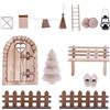 HNLMZ Kit Porta Elfo Natale, 16 Pezzi Decorazioni Natalizie in Miniatura, Casetta Elfo Accessori Legno