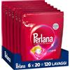 Perlana Detersivo Colorati Caps (6 confezioni da 20 Caps), Detersivo lavatrice capsule per tutti i capi colorati, Detersivo colorati per pulizia delicata e colori e fibre rinnovati