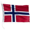 FLAGLY bandiera per barca Norvegia 30 x 20 cm formato orizzontale - peso del tessuto 115g/m² - stampata, robusta con corda e occhiello, accessori per barca barca a motore