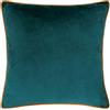 furn. Riva Paoletti Meridian Grande Cuscino Quadrato Cover- Paoletti Meridian, Black-Contrasting Oro Bordi tubolari, Giallo, 55 x 55 cm, Poliestere, Teal/Tiger, 55 x 1 x 55 cm
