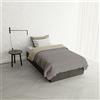 Italian Bed Linen Piumone Invernale Letto Piazza e Mezza 200x200, Doubleface, Piumino imbottito 200 gr Made in Italy, Esterno in Microfibra, Sabbia/Crema