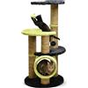AqpetFriends Madrid Tiragraffi Alto per Gatti 86 cm - Colonna in Sisal con Piattaforme e Giochi