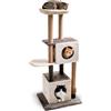 AqpetFriends Sidney Tiragraffi a Piani 140 cm - Albero Tiragraffi per Gatti con Sisal, Cucce e Giochi
