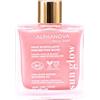 ALPHANOVA DAILY SUN - Olio secco sublime glitterato e luccicante rosa, idratante, viso corpo e capelli, certificato biologico, 100% naturale, 50 ml