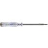 Perel Tester di tensione, tester di fase, cacciavite tester elettrico a taglio, tester elettrico, indicazione tramite lampada al neon, 100-250 V, trasparente, acciaio al cromo vanadio (CrV)