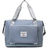 FANDARE Borsone da Viaggio Pieghevole Uomo Donna - Borsa Sportiva Weekender Grande per Palestra, Piscina, Nascita, Ospedale - Con Scomparto Scarpe - Blu Foschia