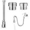 yotutun Prolunga Rubinetto Cucina, Estensore Rubinetto Girevole a 360°, Rubinetto Prolunga 20cm, Prolunga per Rubinetto Lavello con 2 Adattatore, Doccetta Estensibile per Lavelli Rubinetto Bagno